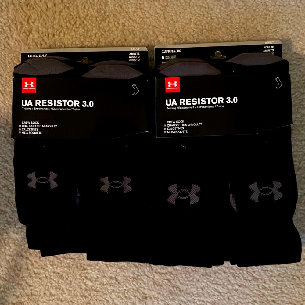 (12 pairs) UA Resistor 3.0 Socks